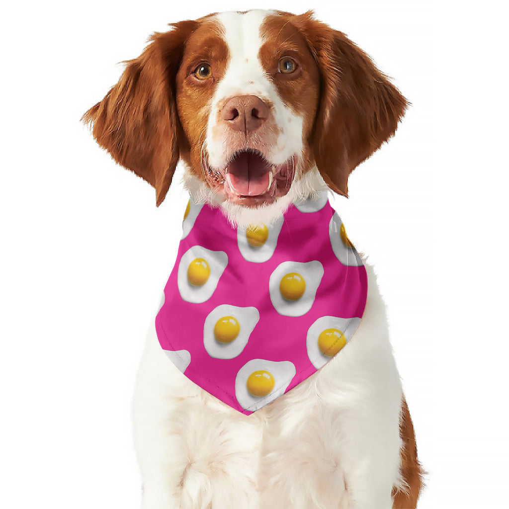 Pink Fried Eggs Pattern Print Dog Bandana