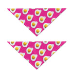 Pink Fried Eggs Pattern Print Dog Bandana