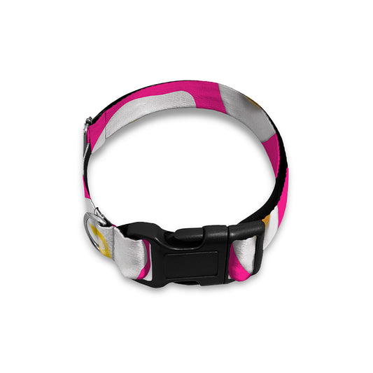 Pink Fried Eggs Pattern Print Dog Collar