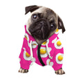Pink Fried Eggs Pattern Print Dog Zip Up Hoodie