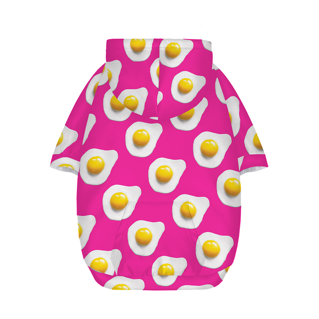 Pink Fried Eggs Pattern Print Dog Zip Up Hoodie