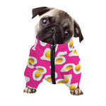 Pink Fried Eggs Pattern Print Dog Zip Up Jacket