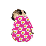 Pink Fried Eggs Pattern Print Dog Zip Up Jacket