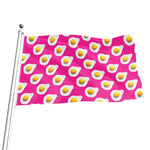 Pink Fried Eggs Pattern Print Flag