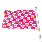 Pink Fried Eggs Pattern Print Flag