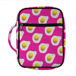 Pink Fried Eggs Pattern Print Front Pocket Bible Bag