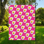 Pink Fried Eggs Pattern Print Garden Flag