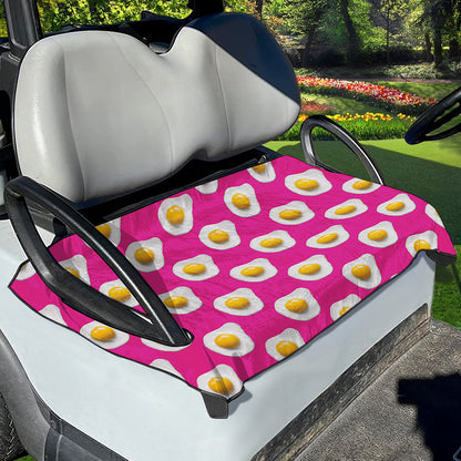 Pink Fried Eggs Pattern Print Golf Cart Seat Cover