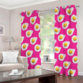 Pink Fried Eggs Pattern Print Grommet Curtains