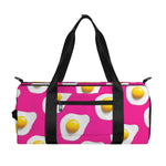 Pink Fried Eggs Pattern Print Gym Bag