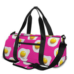 Pink Fried Eggs Pattern Print Gym Bag
