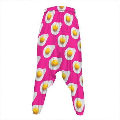 Pink Fried Eggs Pattern Print Hammer Pants