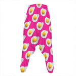 Pink Fried Eggs Pattern Print Hammer Pants
