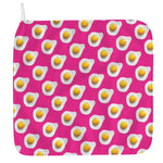 Pink Fried Eggs Pattern Print Hand Towel