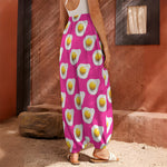 Pink Fried Eggs Pattern Print Harem Pants