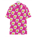 Pink Fried Eggs Pattern Print Hawaiian Shirt