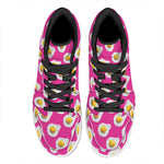 Pink Fried Eggs Pattern Print High Top Leather Sneakers