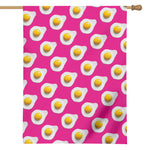 Pink Fried Eggs Pattern Print House Flag