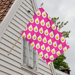 Pink Fried Eggs Pattern Print House Flag