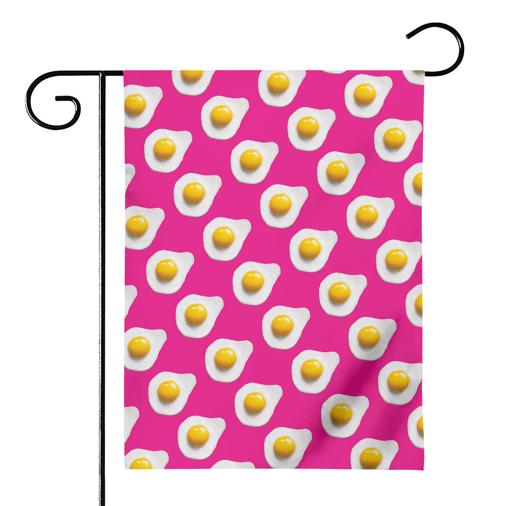 Pink Fried Eggs Pattern Print House Flag