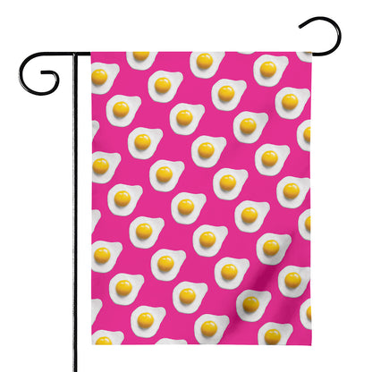 Pink Fried Eggs Pattern Print House Flag