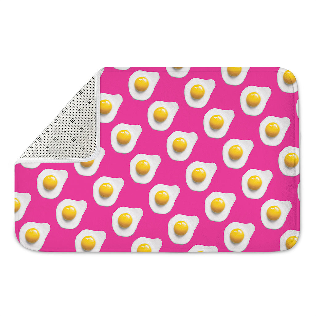 Pink Fried Eggs Pattern Print Indoor Door Mat