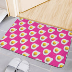 Pink Fried Eggs Pattern Print Indoor Door Mat