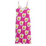 Pink Fried Eggs Pattern Print Jersey Midi Cami Dress