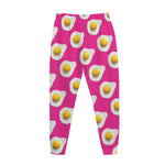 Pink Fried Eggs Pattern Print Jogger Pants
