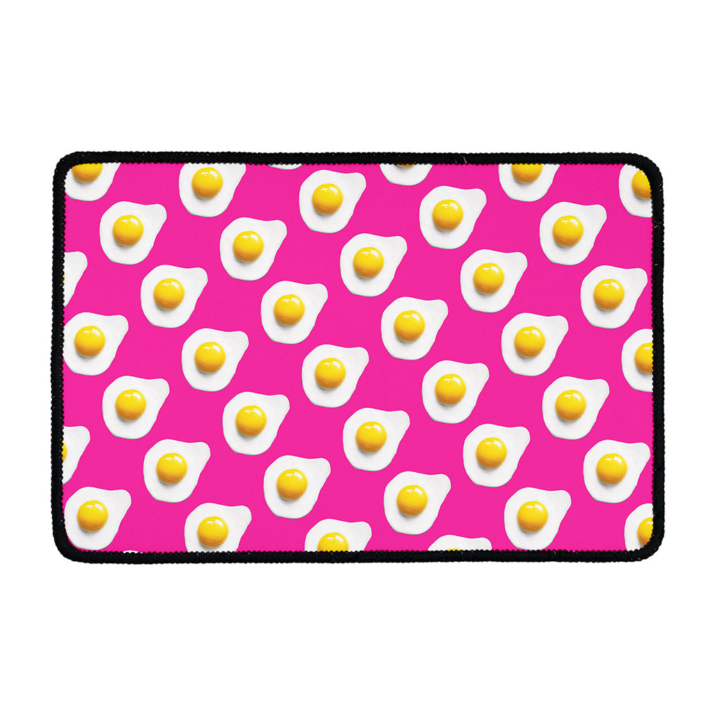 Pink Fried Eggs Pattern Print Kitchen Mat