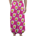 Pink Fried Eggs Pattern Print Lantern Pants