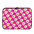 Pink Fried Eggs Pattern Print Laptop Sleeve