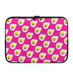 Pink Fried Eggs Pattern Print Laptop Sleeve
