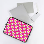 Pink Fried Eggs Pattern Print Laptop Sleeve