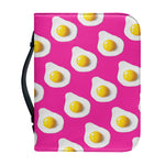 Pink Fried Eggs Pattern Print Leather Bible Cover