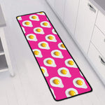 Pink Fried Eggs Pattern Print Long Kitchen Mat