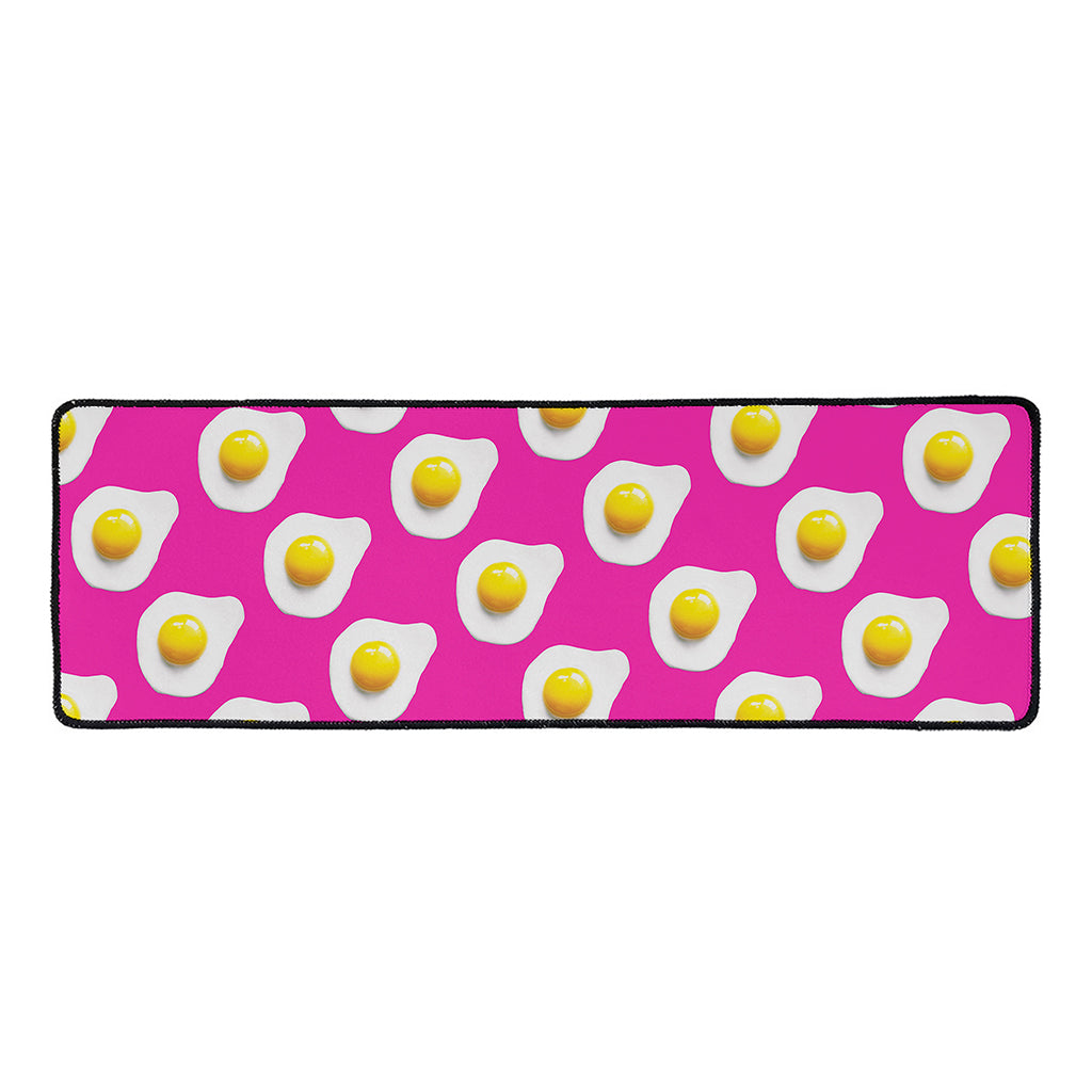 Pink Fried Eggs Pattern Print Long Kitchen Mat