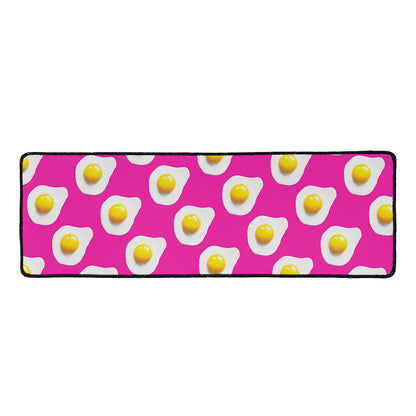 Pink Fried Eggs Pattern Print Long Kitchen Mat