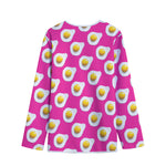 Pink Fried Eggs Pattern Print Long Sleeve Short Coat