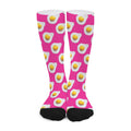 Pink Fried Eggs Pattern Print Long Socks