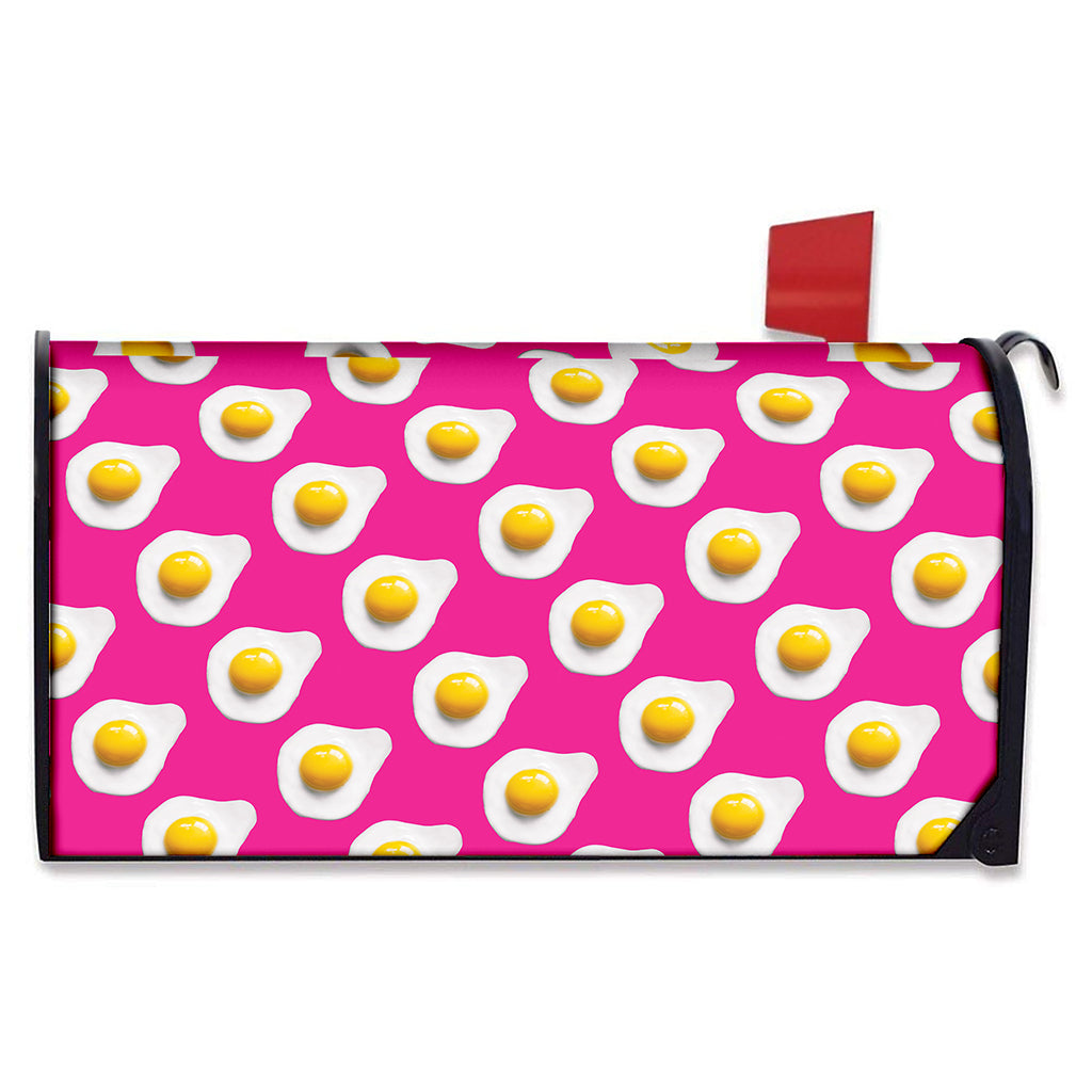 Pink Fried Eggs Pattern Print Mailbox Cover