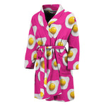 Pink Fried Eggs Pattern Print Men's Bathrobe