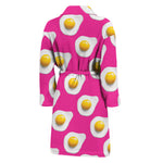 Pink Fried Eggs Pattern Print Men's Bathrobe