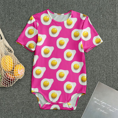 Pink Fried Eggs Pattern Print Men's Bodysuit