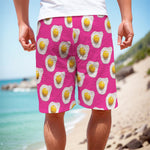 Pink Fried Eggs Pattern Print Men's Cargo Shorts