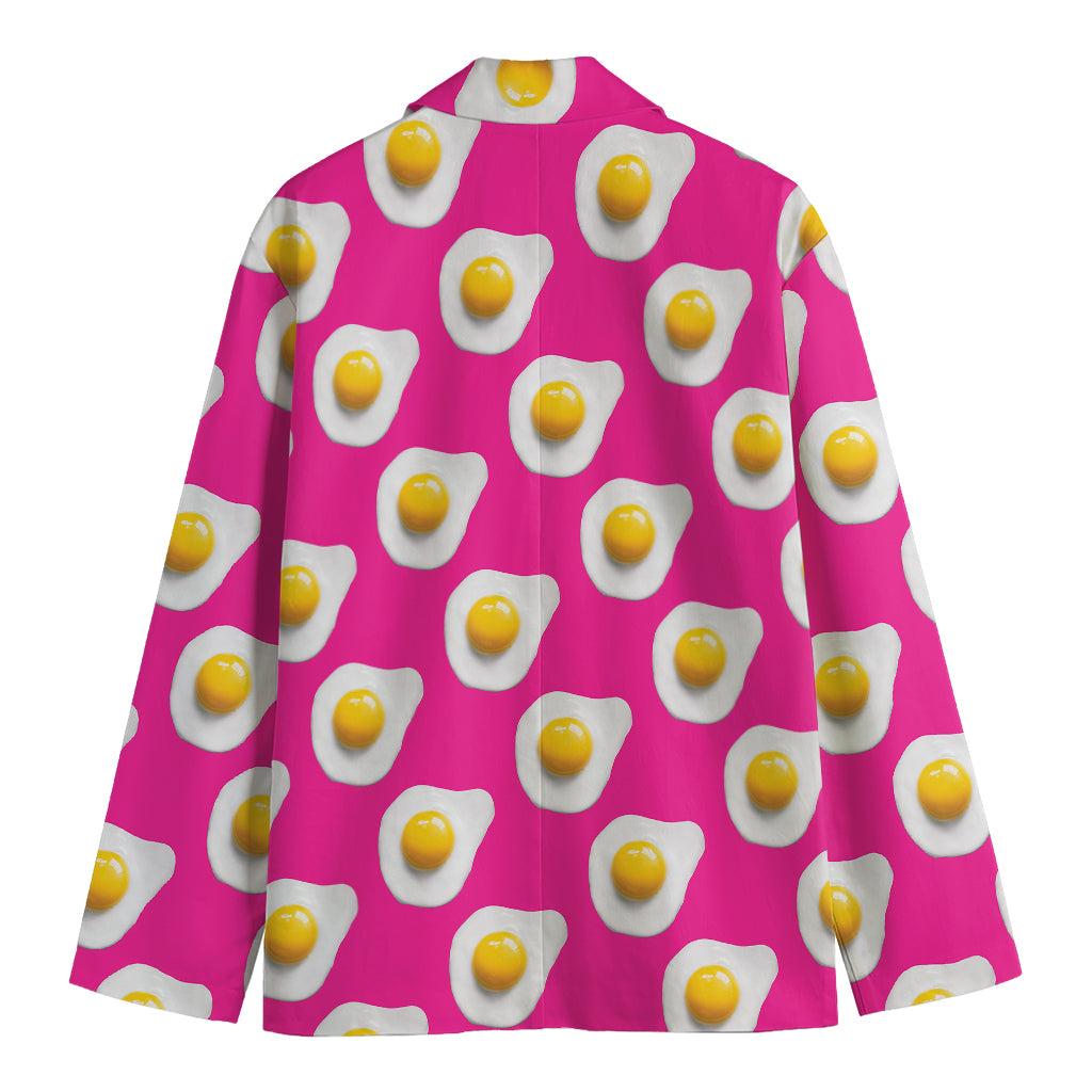 Pink Fried Eggs Pattern Print Men's Cotton Blazer