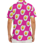 Pink Fried Eggs Pattern Print Men's Deep V-Neck Shirt