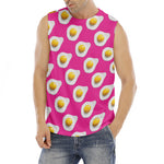 Pink Fried Eggs Pattern Print Men's Fitness Tank Top