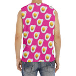Pink Fried Eggs Pattern Print Men's Fitness Tank Top