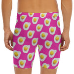 Pink Fried Eggs Pattern Print Men's Long Boxer Briefs